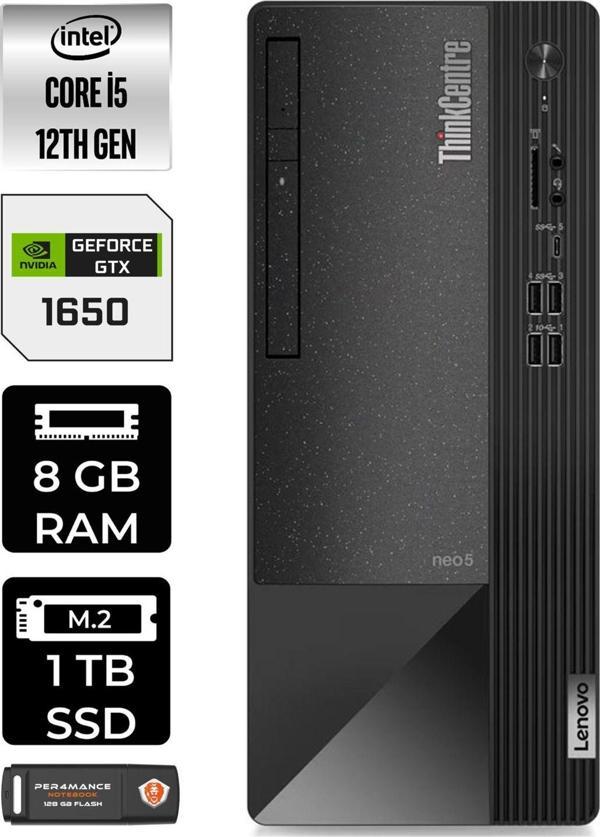 Lenovo Neo 50T 11Se00Bjtxe603 İ5 12400 8Gb Ram 1Tb Ssd Gtx1650 Fdos Masaüstü Bilgisayar - Image 1