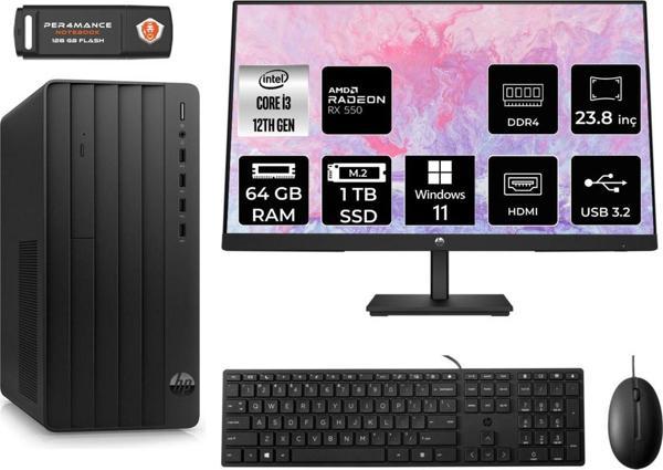 Hp Pro Tower 290 G9 Ae6D3A1Eas298 İ3 12100 64Gb Ram 1Tb Ssd Rx550 4Gb 23.8" W11P Masaüstü Pc - Image 1