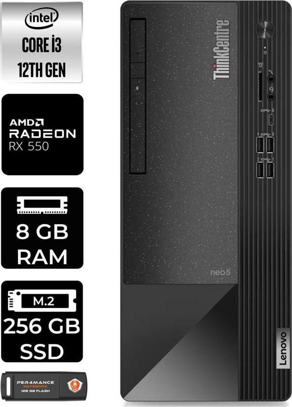 Lenovo Neo 50T 11Sc001Atxe151 İ3 12100 8Gb Ram 256Gb Ssd Rx550 Fdos Masaüstü Bilgisayar - Image 1