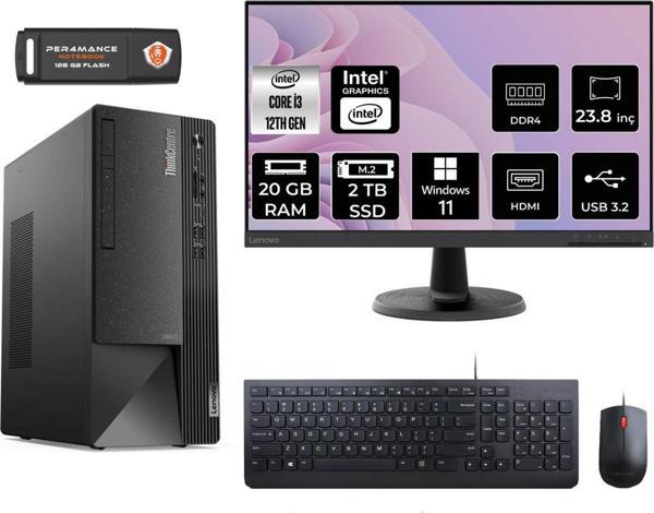 Lenovo Neo 50T Ae01Atxs069 İ3 12100 20Gb Ram 2Tb Ssd 23.8" W11H Masaüstü Bilgisayar - Image 1