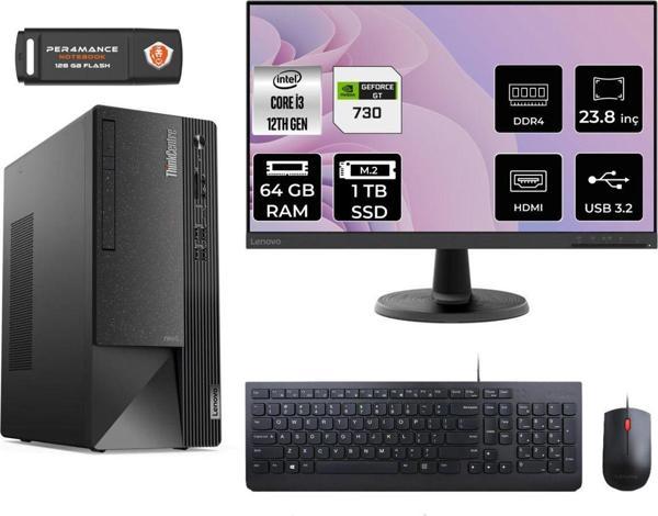 Lenovo Neo 50T Ae01Atxs348 İ3 12100 64Gb Ram 1Tb Ssd Gt730 23.8" Fdos Masaüstü Bilgisayar - Image 1