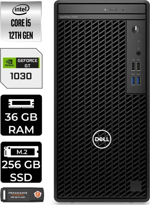 Dell Optıplex 3000 En010O3000581 İ5 12500 36Gb Ram 256Gb Ssd Gt1030 W11P Masaüstü Bilgisayar - Image 1