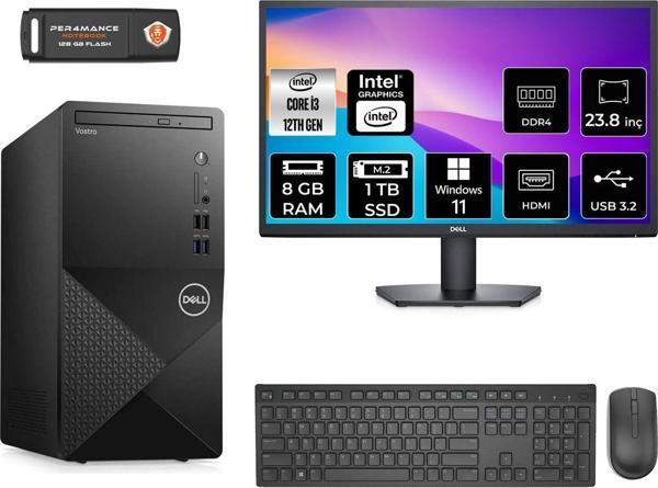 Dell Vostro 3910 Aen3910S053 İ3 12100 8Gb Ram 1Tb Ssd 23.8" W11H Masaüstü Bilgisayar - Image 1