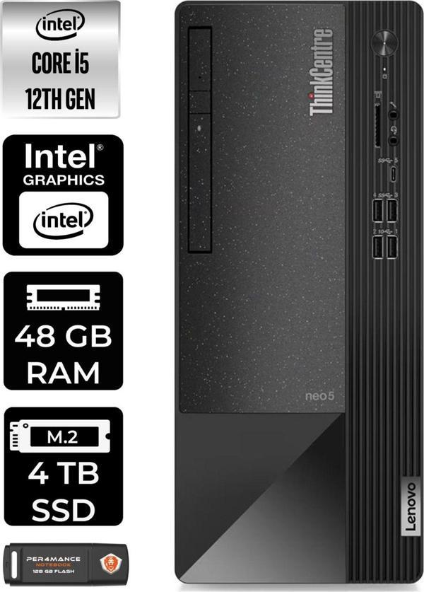 Lenovo Neo 50T 11Se00Mjtxe045 İ5 12400 48Gb Ram 4Tb Ssd Fdos Masaüstü Bilgisayar - Image 1