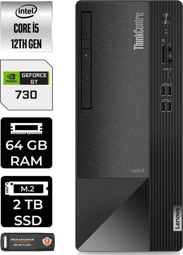 Lenovo Neo 50T 11Se00Bjtxe449 İ5 12400 64Gb Ram 2Tb Ssd Gt730 W11P Masaüstü Bilgisayar - Image 1