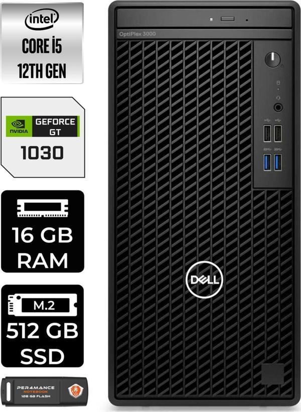 Dell Optıplex 3000 En010O3000512 İ5 12500 16Gb Ram 512Gb Ssd Gt1030 W11H Masaüstü Bilgisayar - Image 1