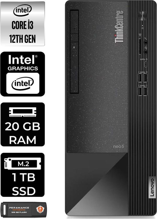 Lenovo Neo 50T 11Sc001Atxe118 İ3 12100 20Gb Ram 1Tb Ssd W11P Masaüstü Bilgisayar - Image 1