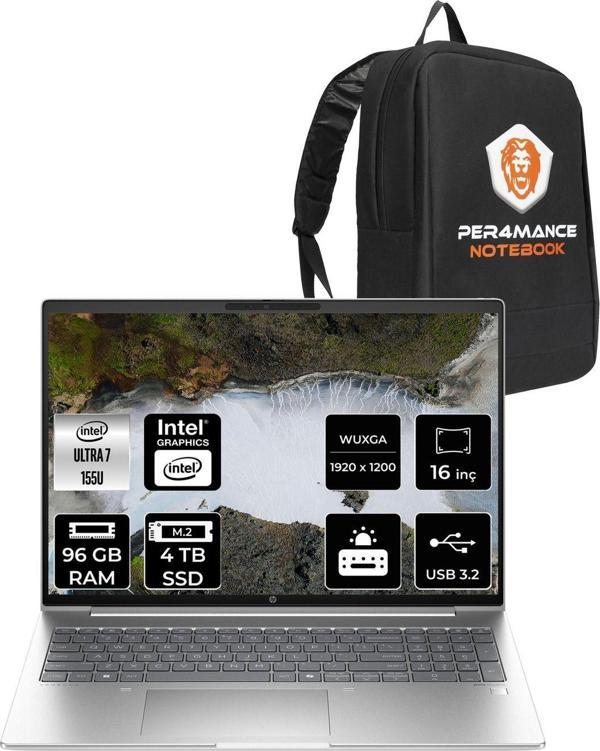 Hp Probook 460 İntel Core Ultra 7 155U 96Gb 4Tb Ssd 16'' Wuxga Fdos A23Bcea & Per4 Çanta - Image 1