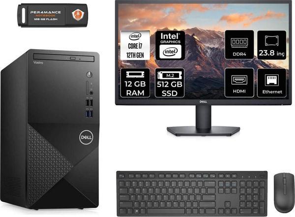 Dell Vostro 3910 Aen7600Vdt3910S007 İ7 12700 12Gb Ram 512Gb Ssd 23.8" Fdos Masaüstü Bilgisayar - Image 1