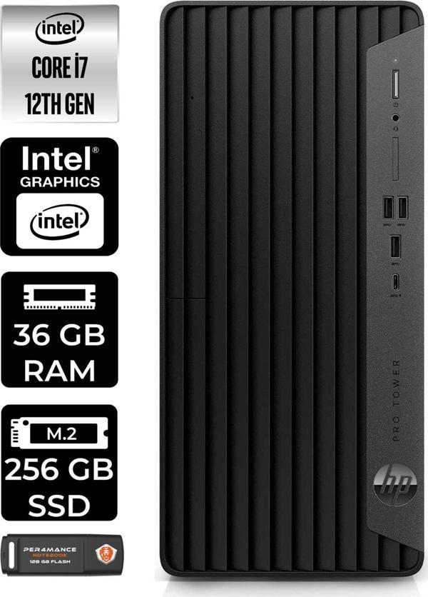 Hp Pro Tower 400 G9 E6U3M9Ea081 İ7 12700 36Gb Ram 256Gb Ssd W11H Masaüstü Pc & Per4 Bellek - Image 1