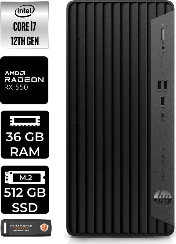 Hp Pro Tower 400 G9 E6U3M9Ea282 İ7 12700 36Gb Ram 512Gb Ssd Rx550 4Gb W11P Masaüstü Bilgisayar - Image 1
