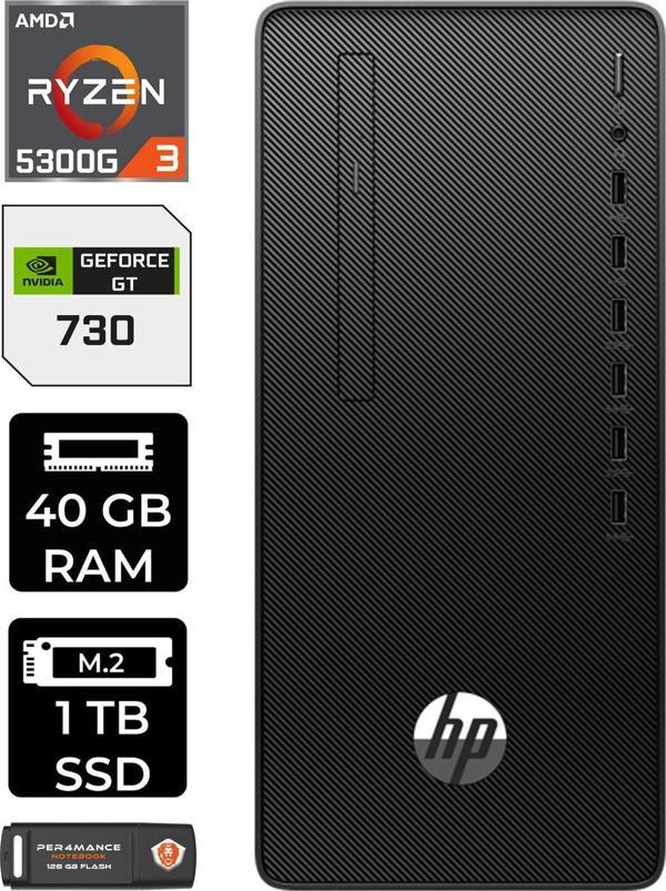 Hp Pro Tower 295 G9 E6D391Ea388 R3 5300G 40Gb Ram 1Tb Ssd Gt730 4Gb W11H Masaüstü Bilgisayar - Image 1
