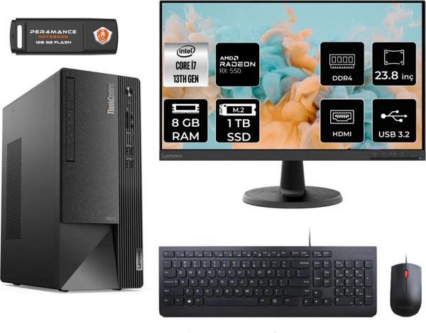 Lenovo Neo 50T Ae12Jd0008Trs153 İ7 13700 8Gb Ram 1Tb Ssd Rx550 23.8" Fdos Masaüstü Bilgisayar - Image 1