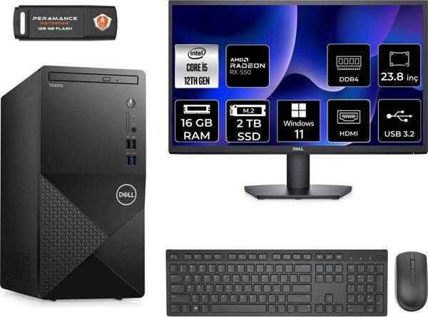 Dell Vostro 3910 Ae3910S214 İ5 12400 16Gb Ram 2Tb Ssd Rx550 4Gb 23.8" W11H Masaüstü Bilgisayar - Image 1