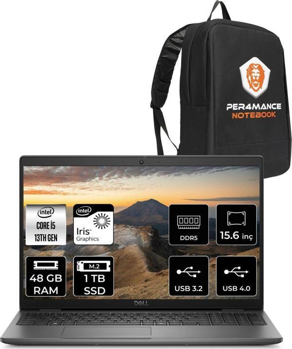 Dell Latitude 3550 İ5 1345U 48Gb 1Tb Ssd 15.6'' Fhd Fdos Taşınabilir Bilgisayar & Per4 Çanta - Image 1