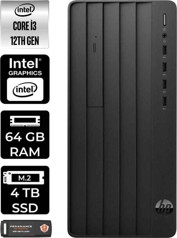 Hp Pro Tower 290 G9 E6D3A1Ea050 İ3 12100 64Gb Ram 4Tb Ssd Fdos Masaüstü Bilgisayar - Image 1