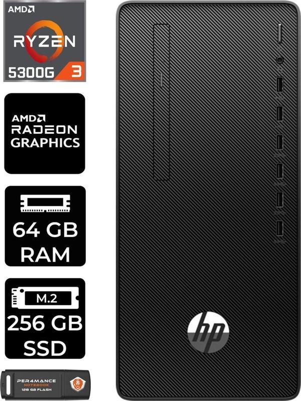 Hp Pro Tower 295 G9 E6D391Ea046 R3 5300G 64Gb Ram 256Gb Ssd Fdos Masaüstü Bilgisayar - Image 1