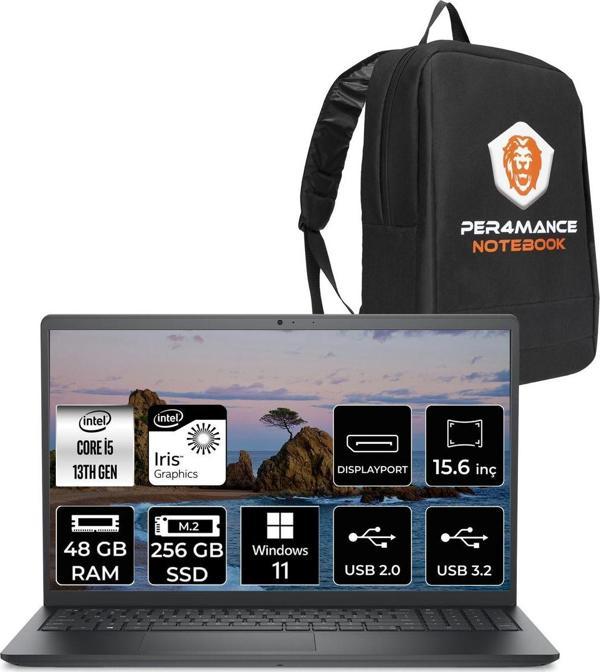 Dell Vostro 3530 Intel Core İ5 1334U 48Gb 256Gb Ssd 15.6" Fhd W11P & Per4 Çanta - Image 1