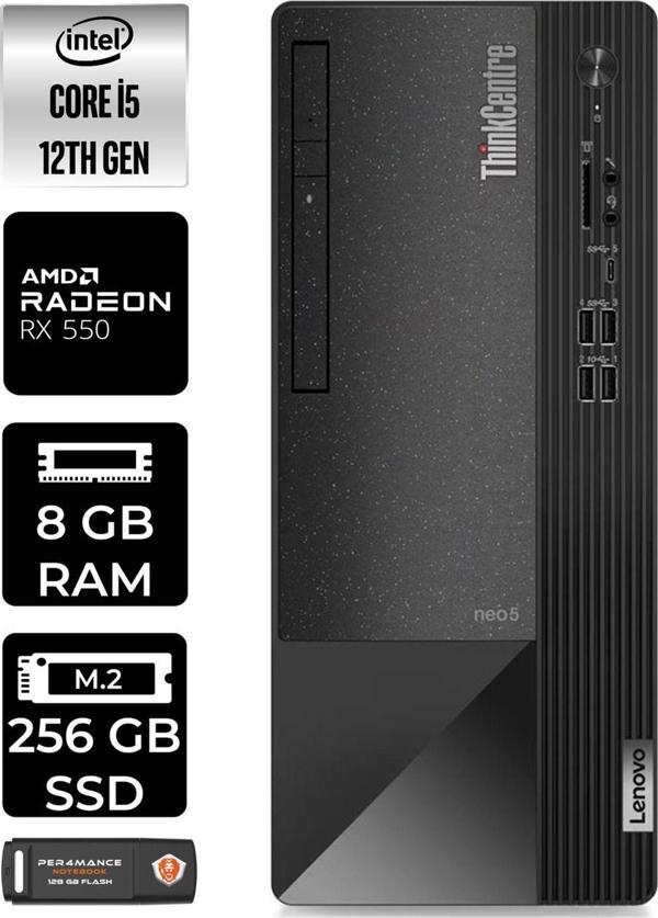 Lenovo Neo 50T 11Se00Mjtxe251 İ5 12400 8Gb Ram 256Gb Ssd Rx550 W11P Masaüstü Bilgisayar - Image 1