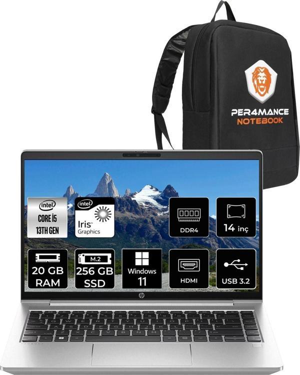 Hp Probook 440 G10 İ5 1334U 20Gb Ram 256Gb Ssd 14'' Fhd Ips W11H Dizüstü Bilgisayar & Per4 Çanta - Image 1
