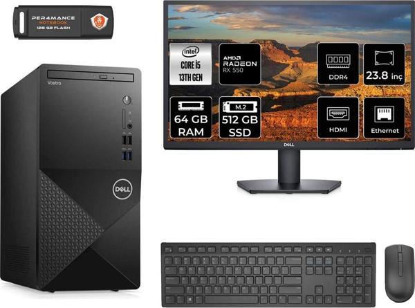 Dell Vostro 3020 Ae3020S197 İ5 13400 64Gb Ram 512Gb Ssd Rx550 4Gb 23.8" Fdos Masaüstü Bilgisayar - Image 1