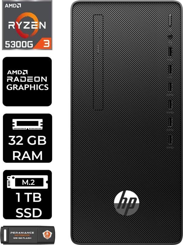 Hp Pro Tower 295 G9 E6D391Ea278 R3 5300G 32Gb Ram 1Tb Ssd Rx550 4Gb W11P Masaüstü Bilgisayar - Image 1