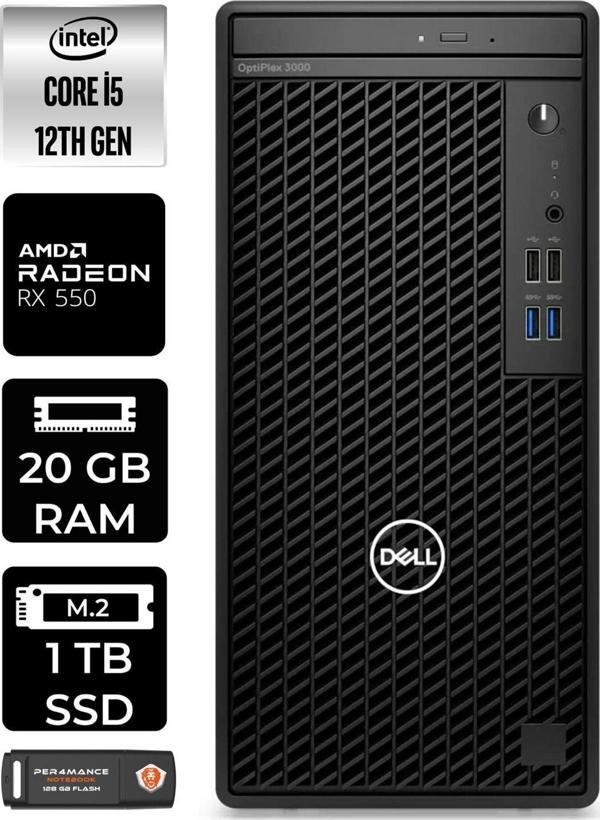 Dell Optıplex 3000 En010O3000268 İ5 12500 20Gb Ram 1Tb Ssd Rx550 W11P Masaüstü Bilgisayar - Image 1