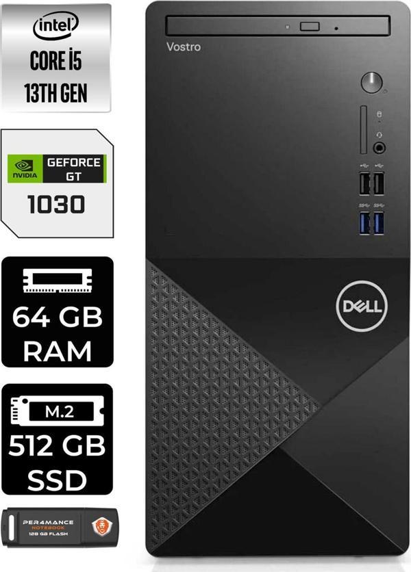 Dell Vostro 3020 En2046Vdt3020597 İ5 13400 64Gb Ram 512Gb Ssd Gt1030 W11P Masaüstü Bilgisayar - Image 1