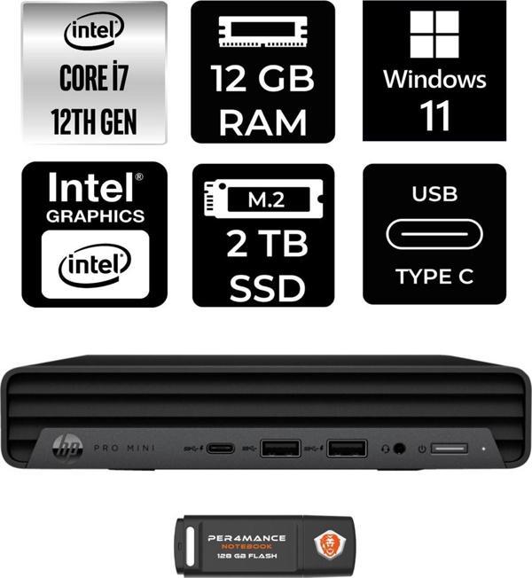 Hp Pro Mini 400 G9 İ7-12700T 12Gb Ram 2Tb Ssd W11Pro 6D378Ea Mini Pc & Per4 Bellek - Image 1