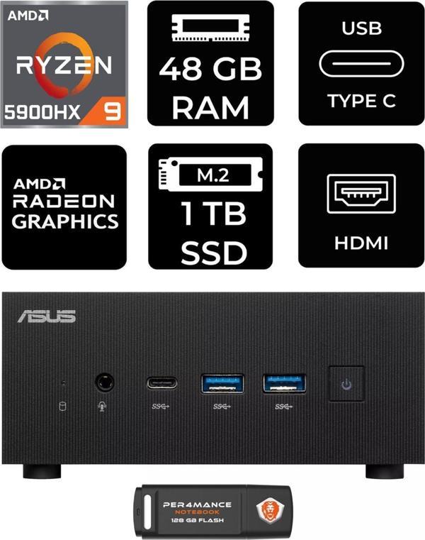 Asus Expertcenter Pn52 R9-5900Hx 48Gb Ram 1Tb Ssd Fdos Mini Masaüstü Pc & Per4 Bellek - Image 1