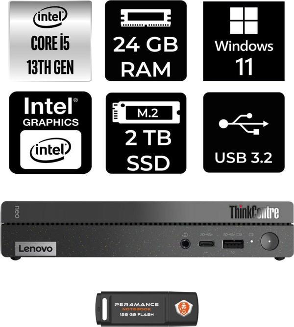 Lenovo Thinkcentre 50Q Gen 4 İ5-13420H 24Gb Ram 2Tb Ssd W11Home 12Ln0048Tr Mini Pc & Per4 Bellek - Image 1