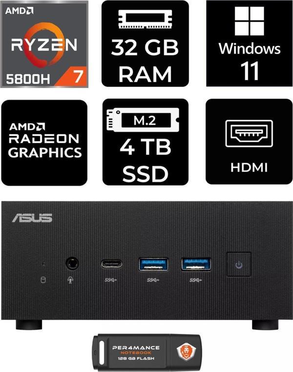 Asus Expertcenter Pn52 R7-5800H 32Gb Ram 4Tb Ssd W11Home Mini Masaüstü Pc & Per4 Bellek - Image 1