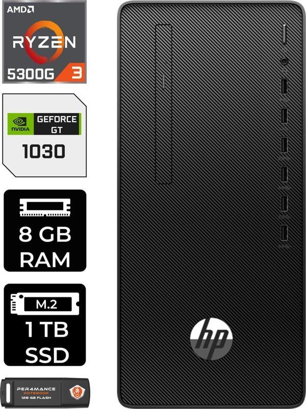 Hp Pro Tower 295 G9 E6D391Ea453 R3 5300G 8Gb Ram 1Tb Ssd Gt1030 4Gb Fdos Masaüstü Bilgisayar - Image 1