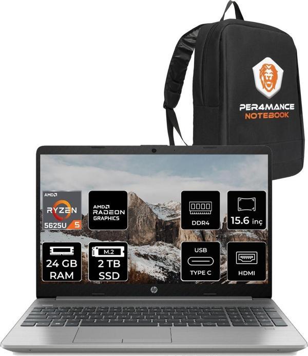 Hp 255 G9 Ryzen 5 5625U 24Gb 2Tb Ssd 15.6" Fhd Fdos 6Q8N1Es & Per4 Çanta - Image 1