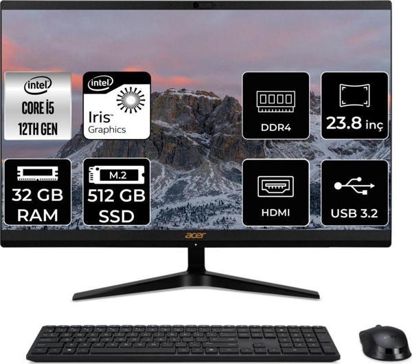 Hp Acer Aspire C24-1700 İ5 1235U 32Gb Ram 512Gb Ssd 23.8" Fhd Fdos All In One Pc Dq.Bjwem.006 - Image 1