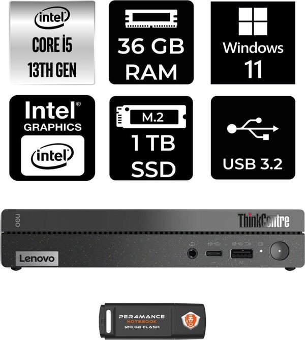 Lenovo Thinkcentre 50Q Gen 4 İ5-13420H 36Gb Ram 1Tb Ssd W11Pro 12Ln0048Tr Mini Pc & Per4 Bellek - Image 1