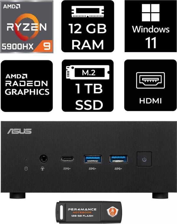 Asus Expertcenter Pn52 R9-5900Hx 12Gb Ram 1Tb Ssd W11Home Mini Masaüstü Pc & Per4 Bellek - Image 1
