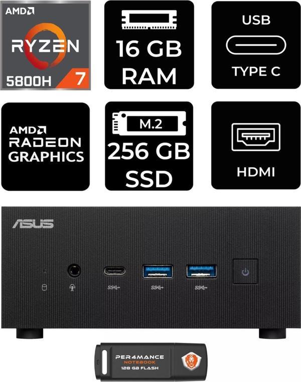 Asus Expertcenter Pn52 R7-5800H 16Gb Ram 256Gb Ssd Fdos Mini Masaüstü Pc & Per4 Bellek - Image 1