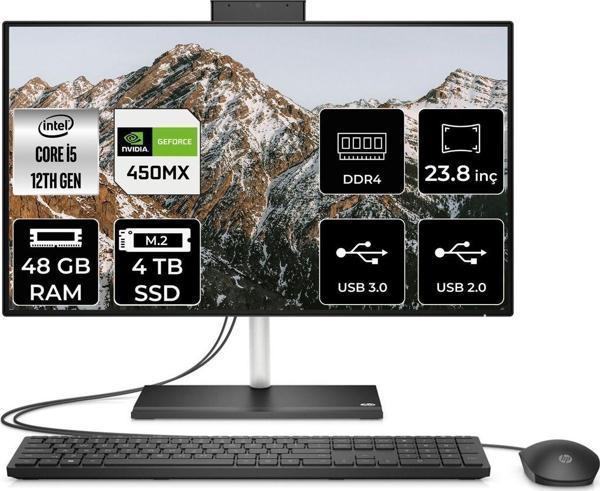 Hp 24 Cb1013Nt İ5 1235U 48Gb Ram 4Tb Ssd Mx450/2Gb 23.8" Fhd Fdos All In One Pc 79N36Ea - Image 1