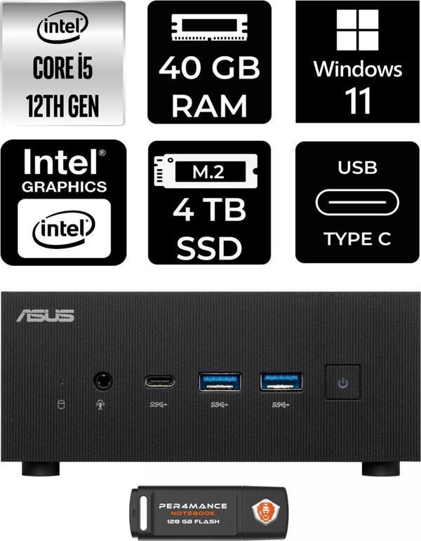 Asus Expertcenter Pn64 İ5-12500H 40Gb Ram 4Tb Ssd W11Pro Mini Masaüstü Pc & Per4 Bellek - Image 1