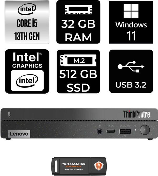 Lenovo Thinkcentre 50Q Gen 4 İ5-13420H 32Gb Ram 512Gb Ssd W11Home 12Ln0048Tr Mini Pc & Per4 Bellek - Image 1