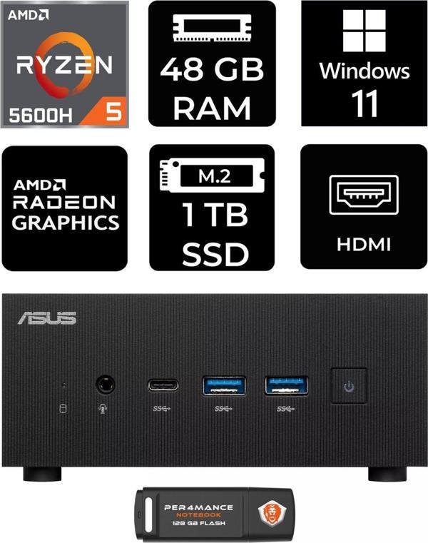 Asus Expertcenter Pn52 R5-5600H 48Gb Ram 1Tb Ssd W11Pro Mini Masaüstü Pc & Per4 Bellek - Image 1