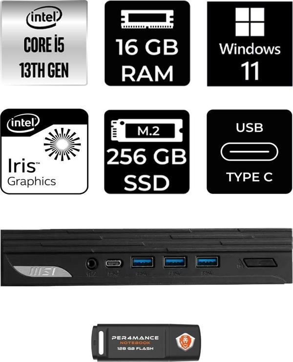 Msı Pro Dp10 Intel Core İ5 1340P 16Gb 256Gb Ssd W11P Mini Pc & Per4 Usb Bellek 13M002Eup361 - Image 1