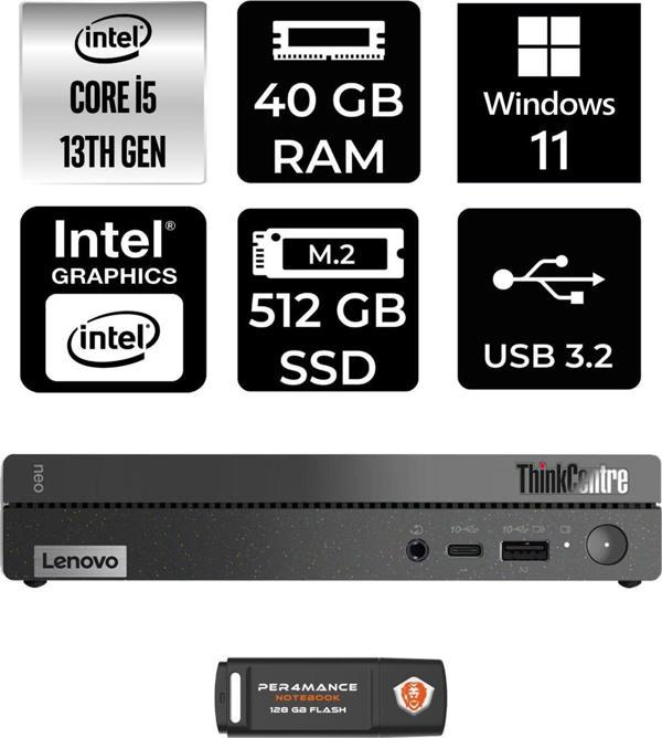 Lenovo Thinkcentre 50Q Gen 4 İ5-13420H 40Gb Ram 512Gb Ssd W11Pro 12Ln0048Tr Mini Pc & Per4 Bellek - Image 1