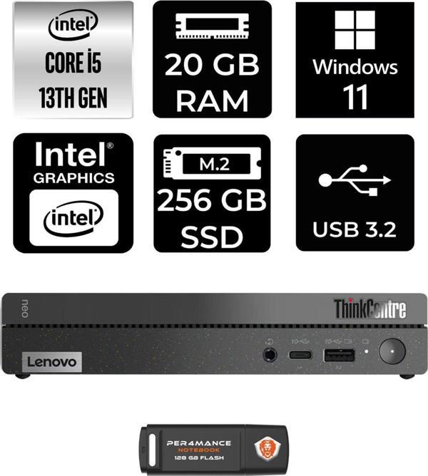 Lenovo Thinkcentre 50Q Gen 4 İ5-13420H 20Gb Ram 256Gb Ssd W11Home 12Ln0048Tr Mini Pc & Per4 Bellek - Image 1