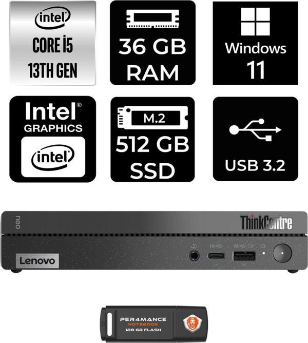 Lenovo Thinkcentre 50Q Gen 4 İ5-13420H 36Gb Ram 512Gb Ssd W11Pro 12Ln0048Tr Mini Pc & Per4 Bellek - Image 1