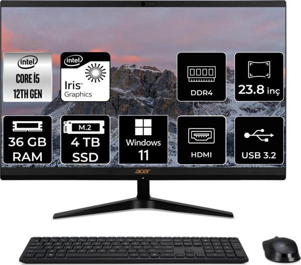 Hp Acer Aspire C24-1700 İ5 1235U 36Gb Ram 4Tb Ssd 23.8" Fhd W11H All In One Pc Dq.Bjwem.006 - Image 1