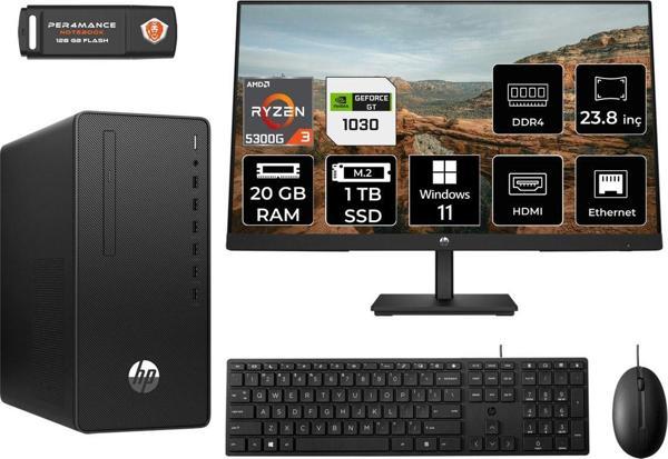 Hp 295 G9 Ryzen 3 5300G 20Gb Ram 1Tb Ssd Gt1030/4Gb W11P 6D391Ea Masaüstü Pc & 23.8'' Monitör - Image 1