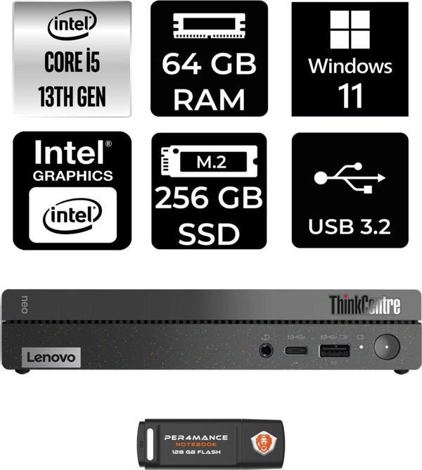 Lenovo Thinkcentre 50Q Gen 4 İ5-13420H 64Gb Ram 256Gb Ssd W11Pro 12Ln0048Tr Mini Pc & Per4 Bellek - Image 1