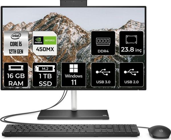 Hp 24 Cb1013Nt İ5 1235U 16Gb Ram 1Tb Ssd Mx450/2Gb 23.8" Fhd W11P All In One Pc 79N36Ea - Image 1